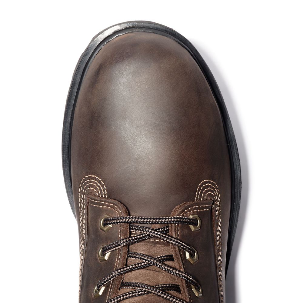 Timberland Pro Μποτακια Ανδρικα Καφε - Direct Attach 8\" Soft Toe - Greece 6750812-ML